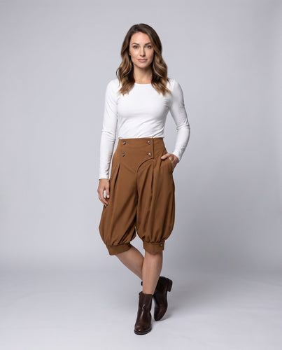 Damen elegante Ballonhosen mit stilvollen Knopfdetails Shop Nory