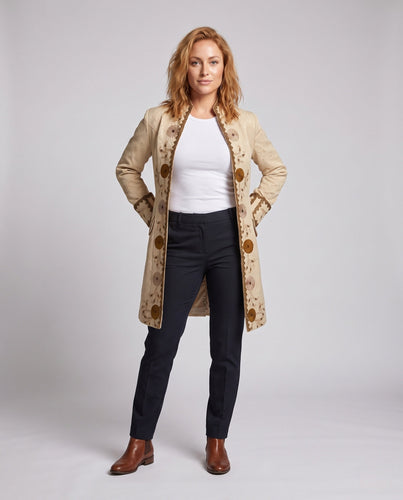 Frauen Eleganter Brokat-Cloak mit Aufwendigen Dekorationen Shop Nory