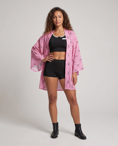 Damen Eleganter Kimono mit modernem geometrischen Muster Shop Nory