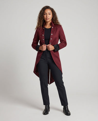 Damen Eleganter Langmantel mit kunstvollen Verzierungen Shop Nory
