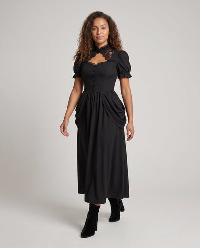 Damen Elegantes Abendkleid mit Rüschendetails und Spitzenakzenten Shop Nory