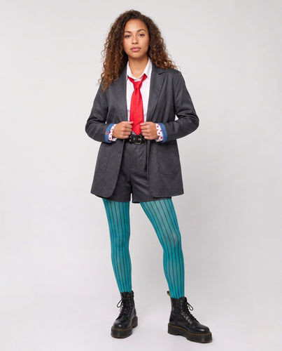 Damen elegantes Anzug-Kostümset mit Blazer, Krawatte und kurzen Hosen Shop Nory