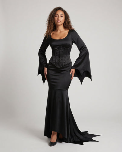Damen Elegantes Langarm Maxikleid mit schwingendem Saum und weit ausgestellten Ärmeln Shop Nory
