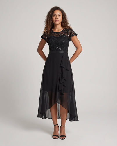 Damen Elegantes Maxikleid mit Spitzenoberteil und Fließendem Saum Shop Nory