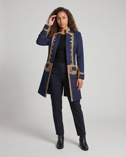 Damen historischer Militärmantel mit luxuriösen Verzierungen und elegantem Schnitt Shop Nory