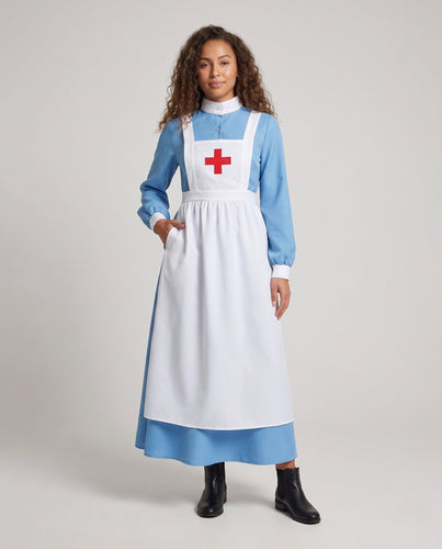Damen Historisches Krankenschwesternkleid mit Rüschenschürze Shop Nory