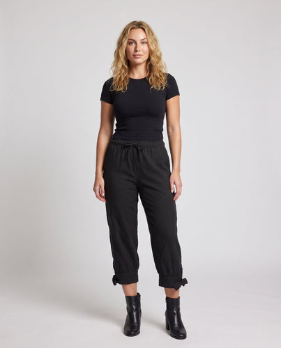 Damen Freizeit Sommerhose mit verstellbarem Bund und stilvollen Knoten Shop Nory