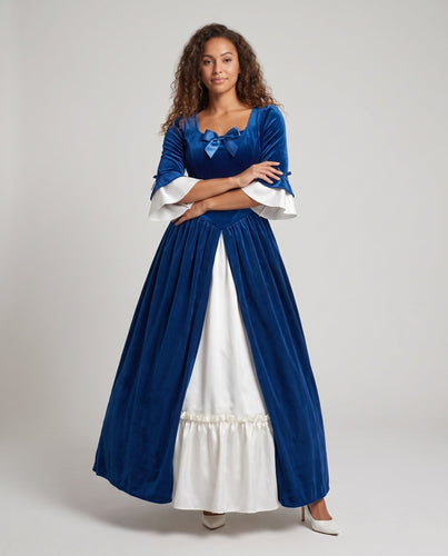 Damen Märchen Ballkleid mit langen Ärmeln und Rüschendetails Shop Nory