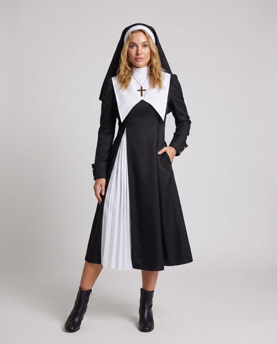 Damen Nonnenkostüm mit Kreuz und Kapuze Shop Nory