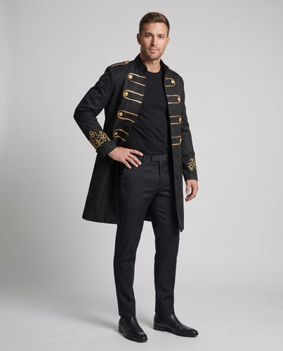 Herren Eleganter Militärstil Mantel mit komplizierten Details Shop Nory