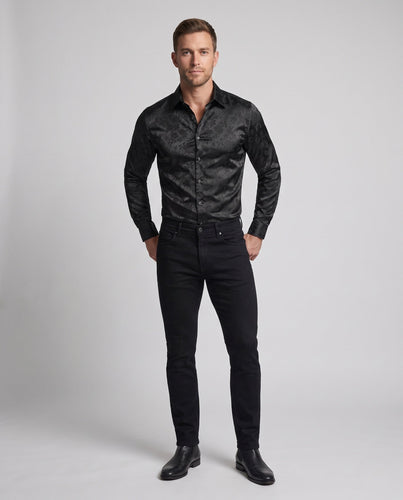 Herren Elegantes Hemd mit Floral Jacquard Muster Shop Nory