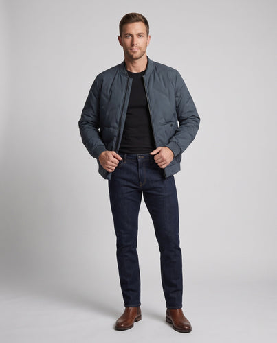Herren leichte urbane Utility Bomberjacke mit thermoregulierendem Futter und elastischen Bündchen