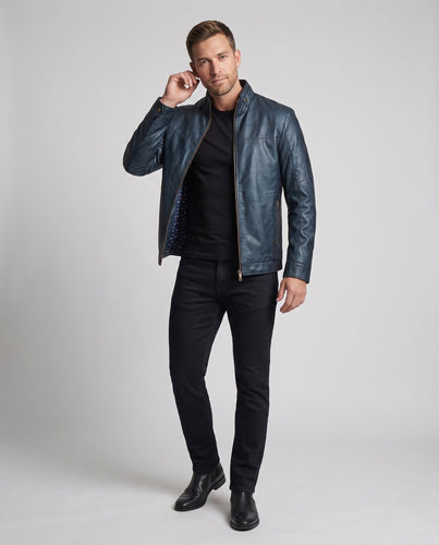 Herren Blousonjacke im Utility-Look mit Stehkragen und Kontrastärmeln Shop Nory
