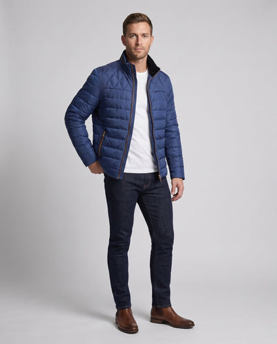 Männer gesteppte Stehkragen Übergangsjacke mit leichter thermischer Isolierung Shop Nory