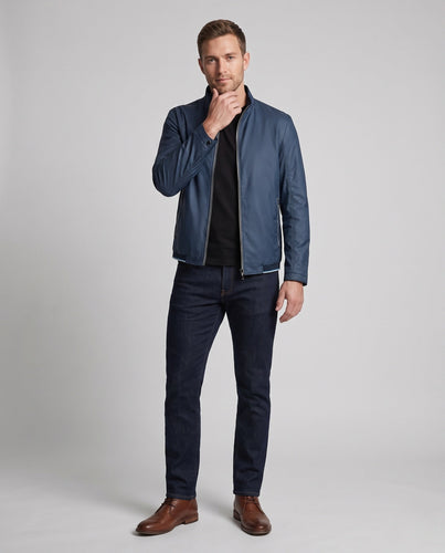 Herren leichte wasserabweisende Blousonjacke mit Stehkragen und Frontreißverschluss Shop Nory