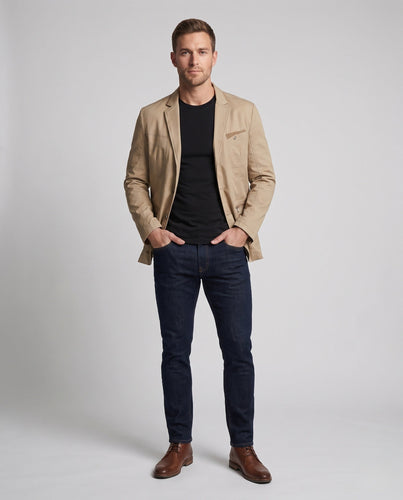 Herren Leichter Baumwollblazer im Casual-Stil mit Reißverschluss-Brusttasche und Slim-Fit-Silhouette Shop Nory