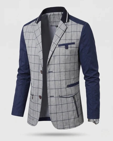 Herren Leichter Baumwollblazer im Casual-Stil mit Reißverschluss-Brusttasche und Slim-Fit-Silhouette Shop Nory