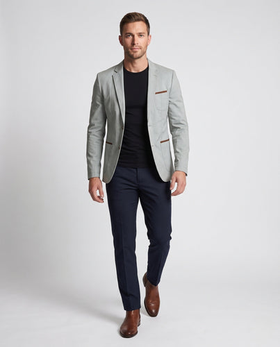 Leichte Baumwollmischung Blazer für Herren mit kontrastierendem Besatz und Brusttasche Shop Nory
