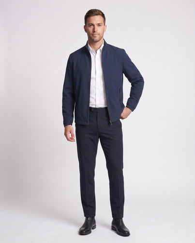 Herren Minimalistische Stehkragen Softshell-Jacke mit innerem Karomuster Shop Nory