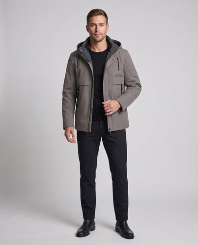 Herren Softshell Übergangsjacke mit Kapuze, wind- und wasserabweisend Shop Nory