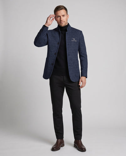 Herren Stehkragenjacke aus strukturiertem Wollmix mit leichtem thermischem Futter Shop Nory