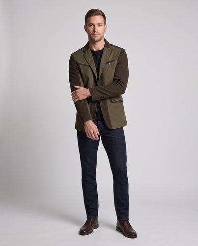 Herren Übergangsblazer mit Kontrastpaneelen und gep quilteter Textur Shop Nory