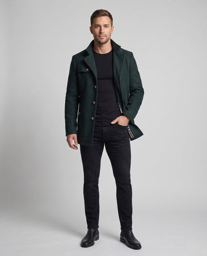 Herren Übergangsjacke im Feldjackenstil mit gemustertem Futter Shop Nory