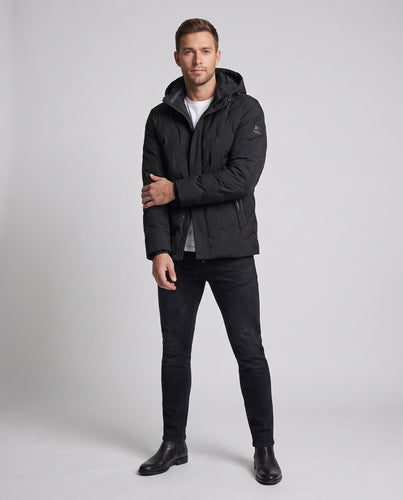 Herren wasserabweisende gesteppte Daunenjacke mit Kapuze und hochwertiger Entendaunenfüllung Shop Nory