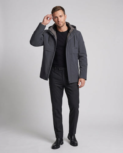 Herren wasserabweisende gepolsterte Jacke mit Kapuze und Daunenfüllung Shop Nory