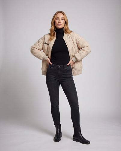 Damen oversized stepp Bomberjacke mit Rückenprint und gepolstertem Futter Shop Nory