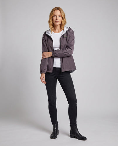 Unisex leichter kapuzenwindbreaker mit bedrucktem Innenfutter und Kordelzug Shop Nory