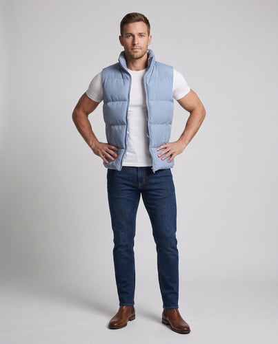 Herren gepolsterte Steppweste mit gshop-nory-besetztem Futter und hohem Stehkragen Shop Nory