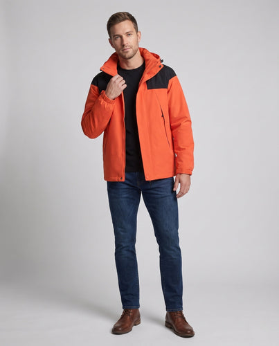 Herren Zwei-Lagen Softshell Outdoor-Jacke mit herausnehmbarer Fleece-Innenjacke und Kapuze Shop Nory