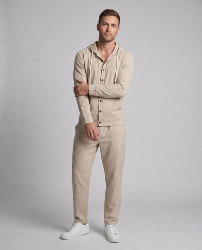 Herren Leichte Hoodie und Relax Pants Set aus Leinenmischung Shop Nory