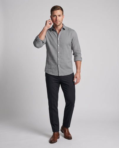 Herren Leichtes Leinenmischung Strand Loungewear Set mit Stehkragen Henley und lockeren gefalteten Hosen Shop Nory