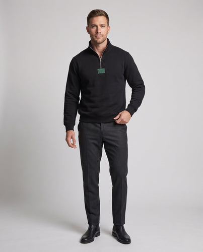 Herren Relaxed-Fit Halb-Zip Sweatshirt mit Stehkragen und Rippbündchen Shop Nory