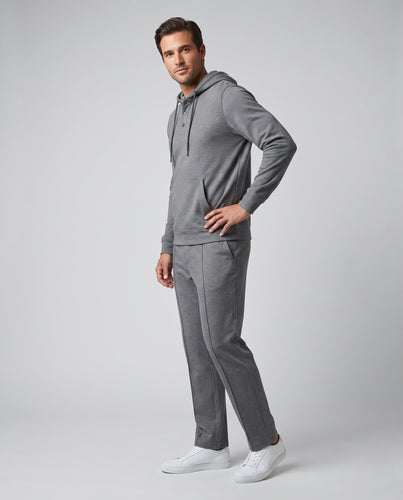 Herren Kapuzen-Henley Lounge-Set mit Knopfleiste und gefältelten Hosen Shop Nory