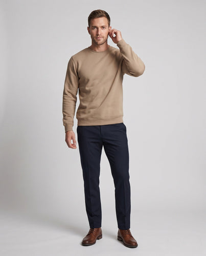 Herren Freizeit Baumwollmischung Rundhals Sweatshirt mit Rippbündchen Shop Nory