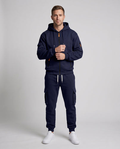 Herren Modern Cargo Jogging Set mit Hoodie und Cargo Jogginghose Shop Nory
