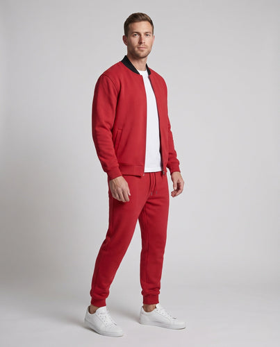 Herren Reisekit Bomberjacke mit entspannten Jogginghosen aus strukturiertem Fleece Shop Nory