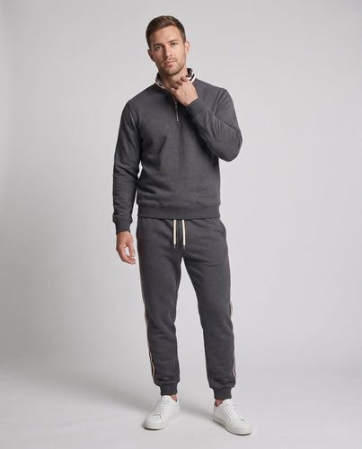 Sportliche Jogginghosen für Herren mit seitlichen kontrastierenden Streifen, elastischem Bund und Kordelzug Shop Nory