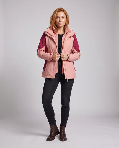 Damen Zwei-in-Eins Softshell- und Fleece-Outdoorjacke mit Kapuze Shop nory