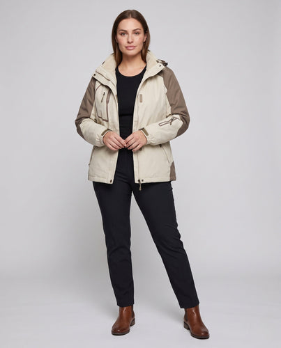 Damen Zweiteiler Outdoor-Jacke mit abnehmbarer Fleece-Innenjacke und wasserdichter Membran Shop nory