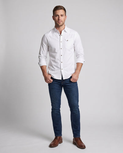 Herren Baumwoll-Ölshirt mit Brustklappen-Tasche und lässiger Passform Shop nory