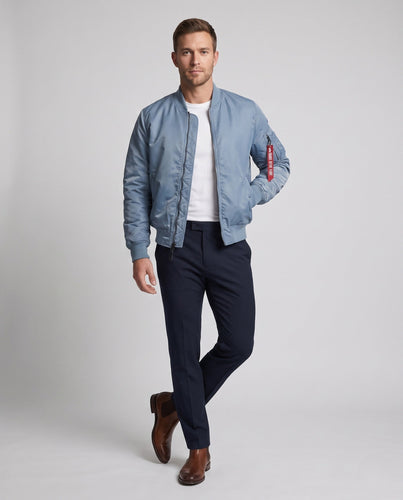Herren Bomberjacke im Aviator-Stil mit gestepptem thermischem Futter und Utility-Tasche am Arm Shop nory