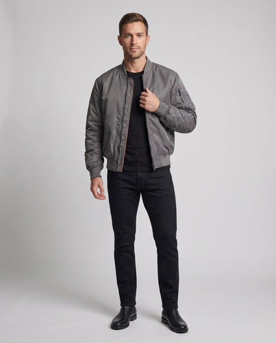 Herren-Pilotjacke im Bomber-Stil mit kontrastierender Innenauskleidung und Armtasche Shop nory