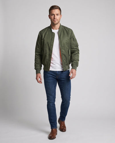 Herren Bomberjacke Pilotjacke mit wärmender Thermofutter und Ärmeltasche Utility Shop nory