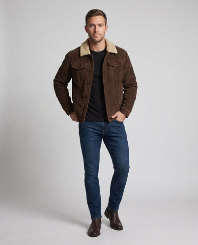 Herren Cordjacke mit vollflächiger Sherpa-Futterung und Reverskragen Shop nory
