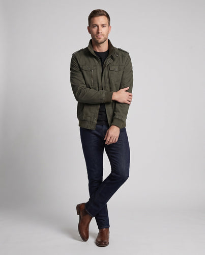 Männermilitärfeldjacke im Canvas-Stil mit Stehkragen und Multifunktionstaschen Shop nory