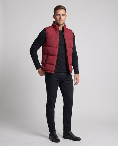 Herren gepolstertes gesteppter Weste mit hohem Stehkragen und Reißverschlusstaschen Shop nory